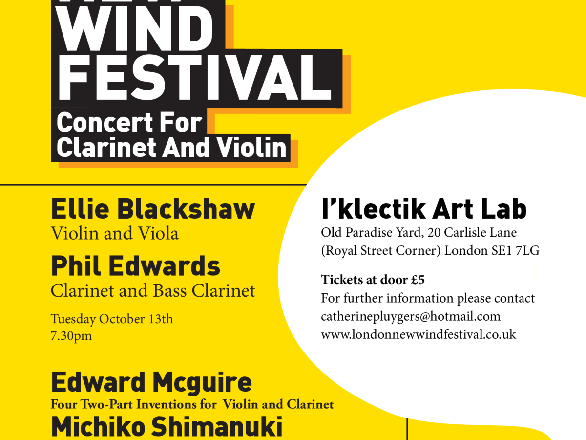 Michal 06 for Solo Clarinet at l’klectik Art&nbsp;Lab